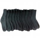 ""12 Pairs of Women's Crew Socks, Full Cushion, Cotton, Black""