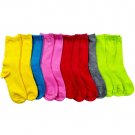 12 Pairs Of Sockbin Womens Bright Neon Color Soft Crew Socks