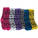 12 Pairs of Sockbin Women's Zebra Patterned Crew Socks #446-3 [Apparel]