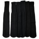 ""6 Pairs of excell Women's Solid Cotton Tube Socks, Solid Black, Size 9-11""