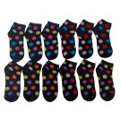 12 Pairs Of Sockbin Womens Polka Dot Cotton Blend Fashion Ankle Sock