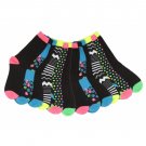 12 Pairs of Sockbin Women's Trendy  Neon Color Heel And Toe Crew Socks