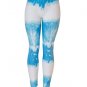 Sockbin Womens Fashion Printed Leggings Mixed Blue and White (X Large) [Apparel]