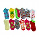 12 Pairs Of Sockbin Womens Fruit Prints Low Cut Summer Ankle Socks