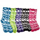 12 Pairs of Sockbin Women's Safari Wave Printed Cotton Crew Socks, #446-25
