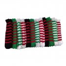 ""12 Pairs of Women's Christmas Colored Stripes Fuzzy Toe Socks, Size 9-11""