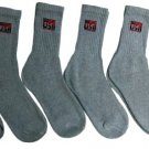 6 Pairs of Women's USA Gray Color Athletic Crew Socks, Unisex, Sock Size 9-11