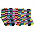 12 Pairs Of excell Womens Colorful Rainbow Crew Socks, Cotton Socks [Apparel]