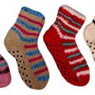 6 Pair Of excell Womens Warm Knitted Slipper Socks, Gripper Bottom