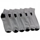 "6 Pairs of Women's Quarter Length Low Cut Ankle Socks, Cotton (White with bla..