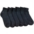 6 Pairs Of excell Womens Black Quarter Ankle Athletic Socks, Sock Size 9-11