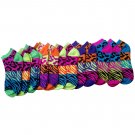 12 Pairs Of Sockbin Ladies Neon Animal Print Low Cut Sport Ankle Socks # SC37...