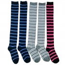"6 Pairs of excell women's over the knee thigh high striped socks , Sock Size ..