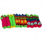 12 Pairs of Sockbin Womens Low Cut Ankle Socks, Neon Cute Owl