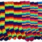 12 Pair Of excell Ladies Rainbow Stripe Printed Knee High, Sock Size 9-11