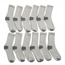 12 Pairs Of excell Womens Cotton Crew Socks With Gray Heel And Toe [Apparel]