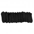 12 Pairs Of excell Womens Full Cushion Cotton Blend Black Ankle Socks #779