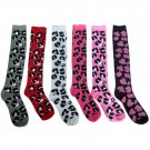 """6 Pairs Of excell Ladies Leopard Print Trendy Cool Knee Highs, Sock Size 9-11