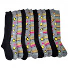 12 Pairs Of Sockbin Womens Stripes Dots And Solid Printed Knee Socks [Apparel]
