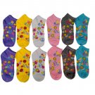 12 Pairs Of Sockbin Womens Peace Sign, Smiley Face Hearts, Cotton