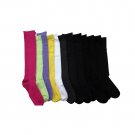 12 Pairs Of Ladies Basic Solid Neon Color Knee High Socks