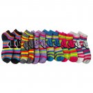 12 Pairs of Sockbin Womens Patterned Ankle Socks (LOL and Stripes) [Apparel]
