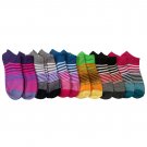 12 Pairs of Sockbin Womens Patterned Ankle Socks (Sunset Stripes) [Apparel]