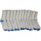 12 Pair Of excell Ladies Full Cushion Crew Socks, Blue Heel & Toes