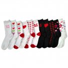12 Pairs Of Sockbin Heart Print Valentine Crew Socks # VN61 [Apparel]