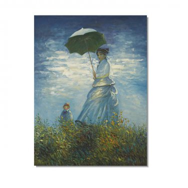 100% Hand Painted Madame Monet and her Son Claude Monet Oil Painting Reproduction Hand Painted