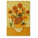 100% Hand Painted Vase with Fifteen Sunflowers Vincent van Gogh Sunflower Paintings Reproduction