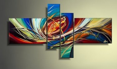 100% Hand Painted Abstract Painting Acrylic Canvas Sets Decor Beautiful Brand New Original