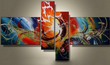 100% Hand Painted Abstract Painting Acrylic Canvas Art Decor Beautiful Brand New Original