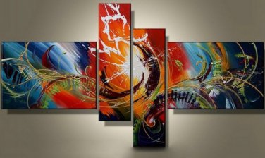 100% Hand Painted Abstract Painting Acrylic Canvas Art Decor Beautiful Nice Modern Contemporary