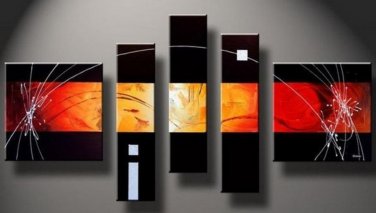 100% Hand Painted Abstract Painting Acrylic Canvas Sets Decor Brand New Nice Original