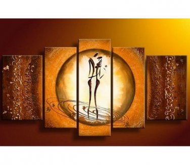 100% Hand Painted Abstract Painting Acrylic Canvas Sets Decor Beautiful Nice Original