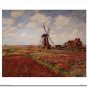 Flower Field Landscape Oil Painting Italian Tuscany Landscape Poppy Field Vineyard-202 High
