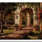 Flower Field Landscape Oil Painting Italian Tuscany Landscape Poppy Field Vineyard-218 High