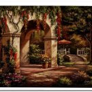 Flower Field Landscape Oil Painting Italian Tuscany Landscape Poppy Field Vineyard-219 High