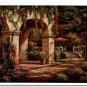 Flower Field Landscape Oil Painting Italian Tuscany Landscape Poppy Field Vineyard-219 High