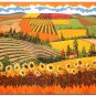 Flower Field Landscape Oil Painting Italian Tuscany Landscape SunFlower Field Landscape-002 High