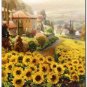 Flower Field Landscape Oil Painting Italian Tuscany Landscape SunFlower Field Landscape-003 High
