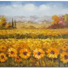 Flower Field Landscape Oil Painting Italian Tuscany Landscape SunFlower Field Landscape-010 High