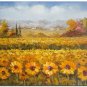 Flower Field Landscape Oil Painting Italian Tuscany Landscape SunFlower Field Landscape-010 High