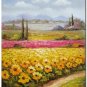 Flower Field Landscape Oil Painting Italian Tuscany Landscape SunFlower Field Landscape-012 High