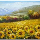Flower Field Landscape Oil Painting Italian Tuscany Landscape SunFlower Field Landscape-013 High