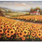 Flower Field Landscape Oil Painting Italian Tuscany Landscape SunFlower Field Landscape-014 High