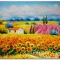 Flower Field Landscape Oil Painting Italian Tuscany Landscape SunFlower Field Landscape-016 High