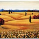 Flower Field Landscape Oil Painting Italian Tuscany Landscape SunFlower Field Landscape-017 High