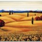 Flower Field Landscape Oil Painting Italian Tuscany Landscape SunFlower Field Landscape-017 High